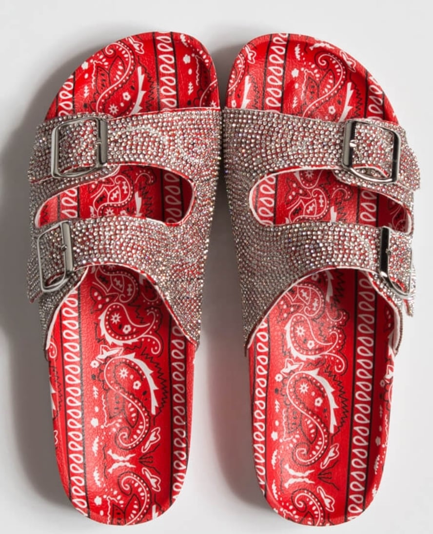 Red sparkly sale slides